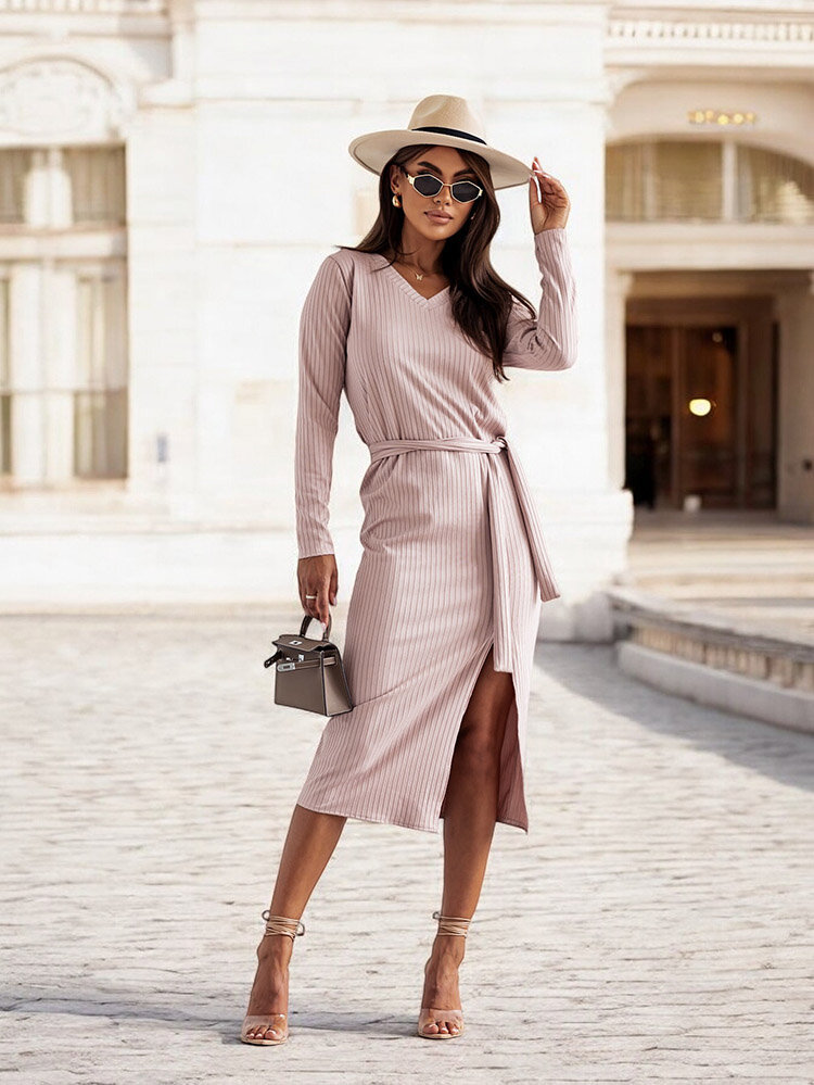 Royalfashion Дамска памучна рокля до средата на прасеца