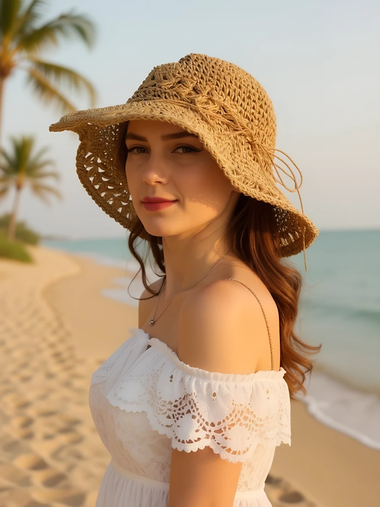 Royalfashion Дамска сламена шапка Lace Breeze