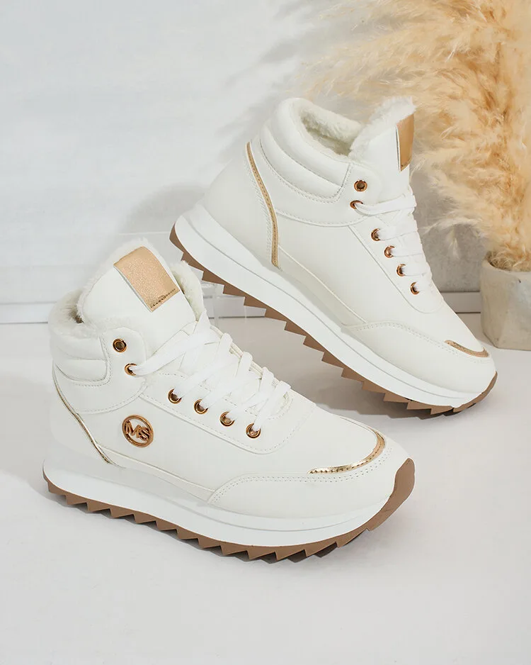 Royalfashion Затоплени дамски маратонки с кожа Casill