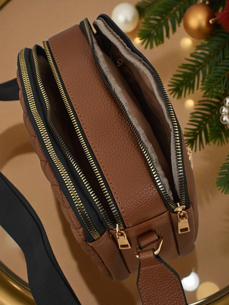 Малка дамска пикетирана чанта от еко кожа Corinne