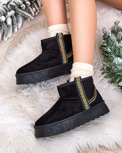 Royalfashion Дамски къси ботуши a'la snow boots with ornament Erititta