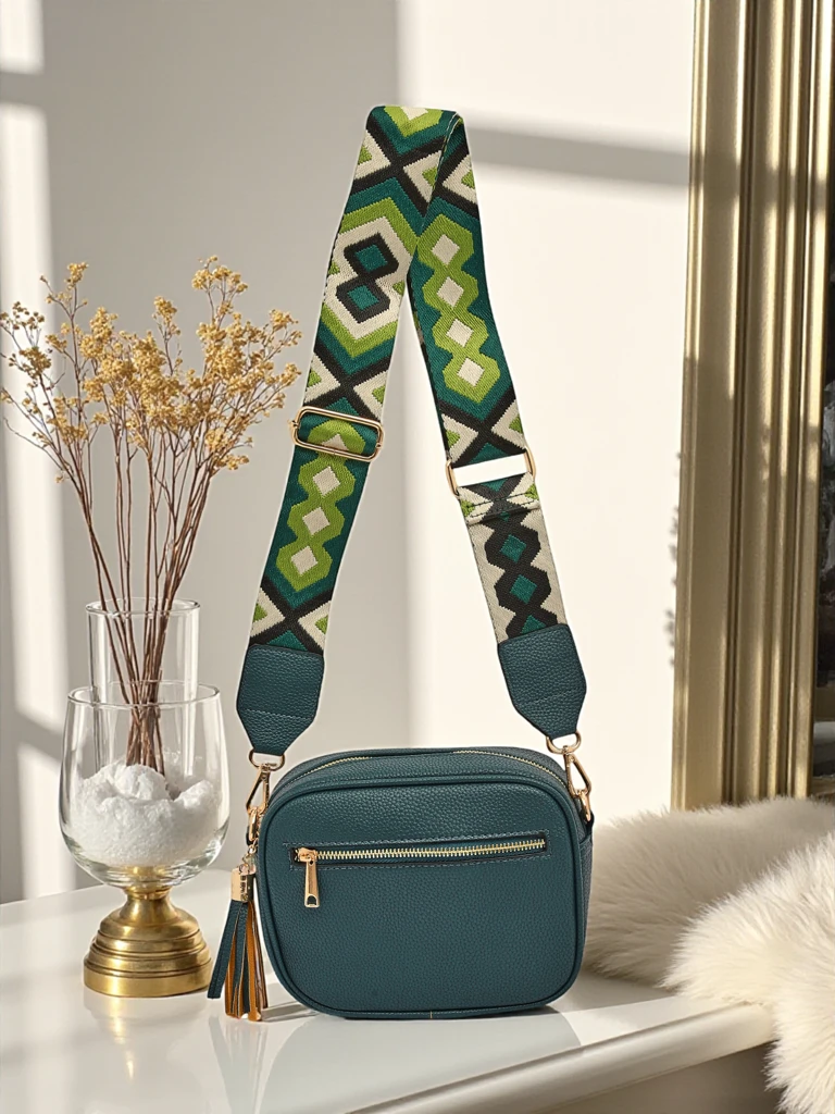 Royalfashion Малка дамска чанта от еко кожа с цветна каишка Kovi Lace