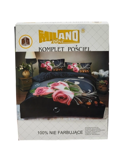 Комплект Спално Бельо Milano Черно-Розово Елегантен