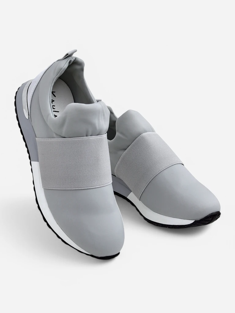 Дамски маратонки Selene Grigio равна подметка гълъбово сив модерен стил