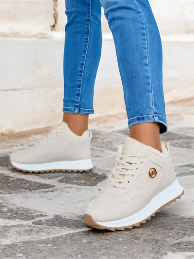 Royalfashion Затоплени дамски маратонки с кожа Casot