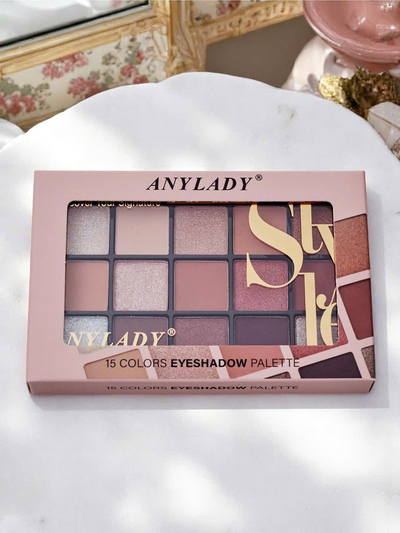 ANYLADY Палитра от 15 сенки за очи с блясък и мат Ruby Glamour