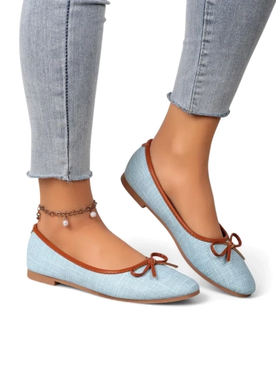 Royalfashion Дамски балерини с блестящи елементи и панделка Aramie