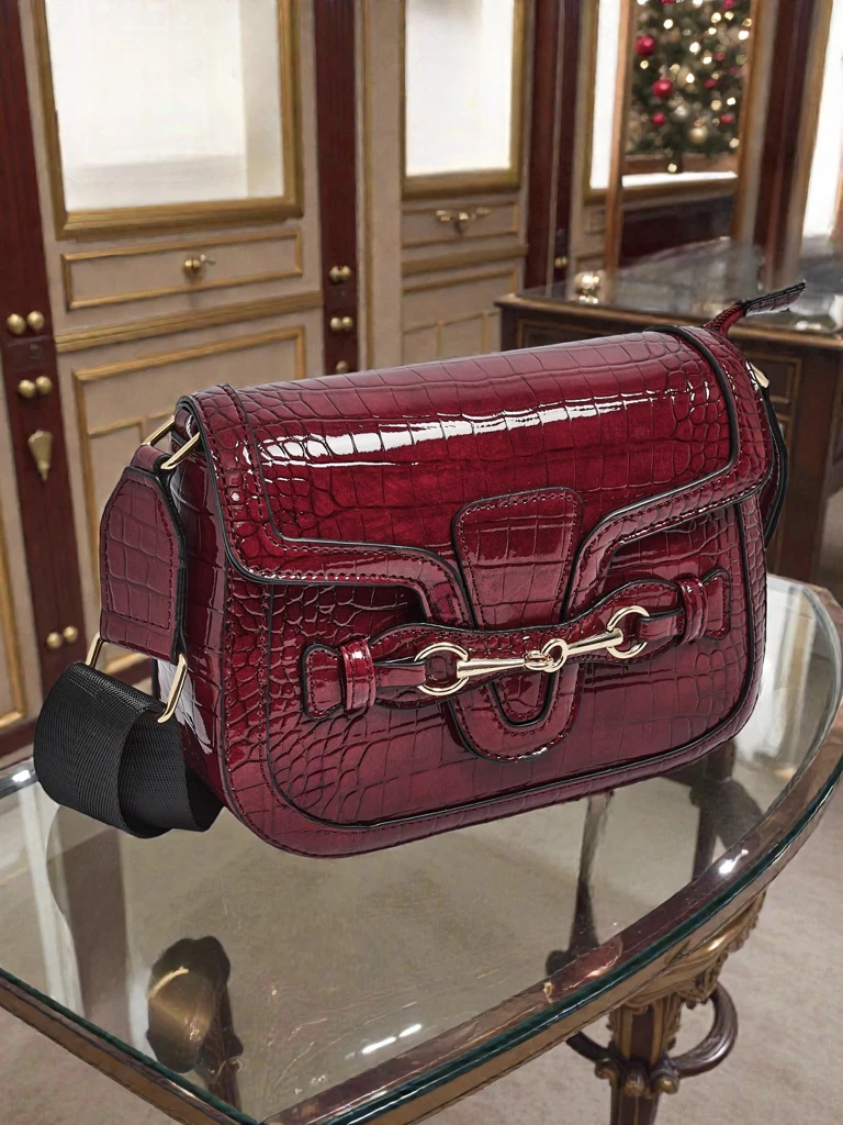 Дамска чанта Aurora Бордо Екологична Кожена Елегантна