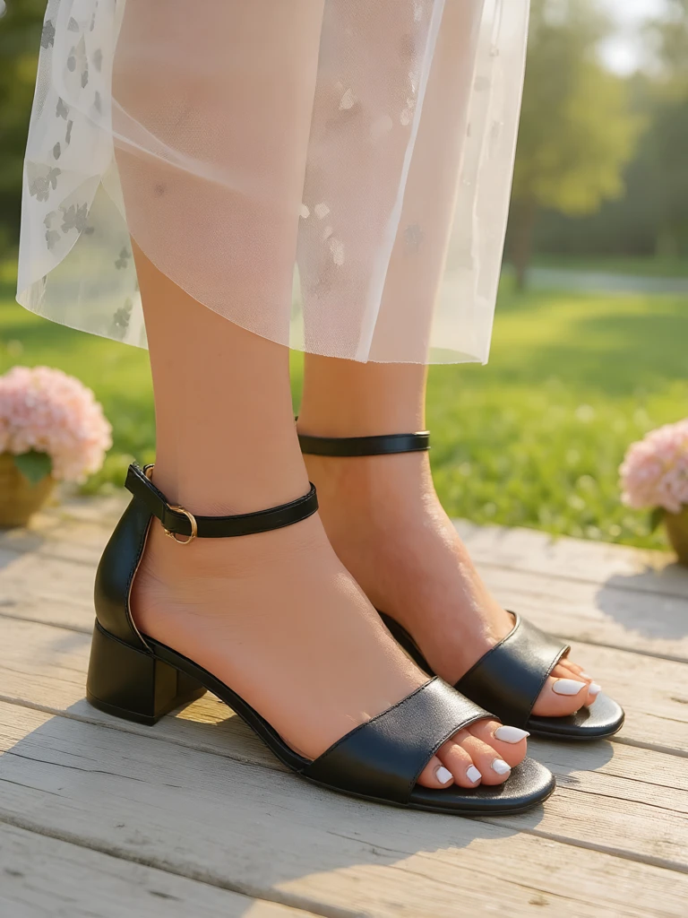 Royalfashion Дамски сандали на нисък ток SoftHeels