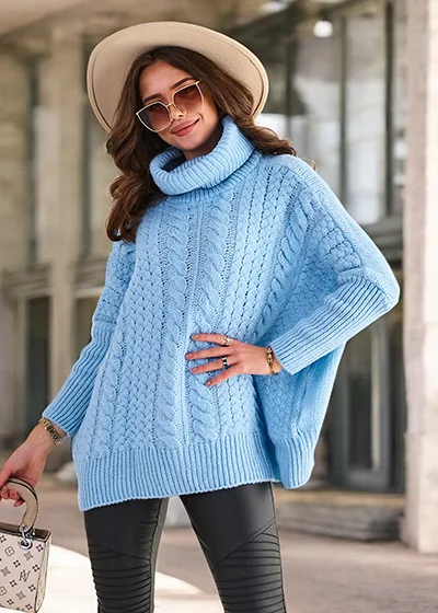 Royalfashion Дамски пуловер с волан