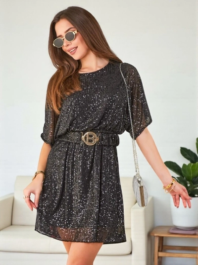 Рокля на Royalfashion за жени с пайети