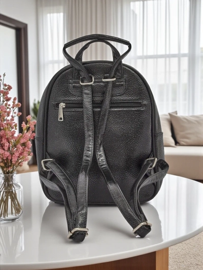 Royalfashion Дамска раница от еко кожа с райета Metallic Stripes