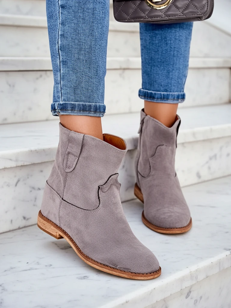 Royalfashion ботуши в стил каубой на покрита платформа Patorias