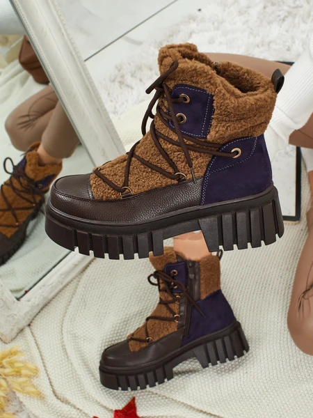 Дамски боти работни с пух Cindora