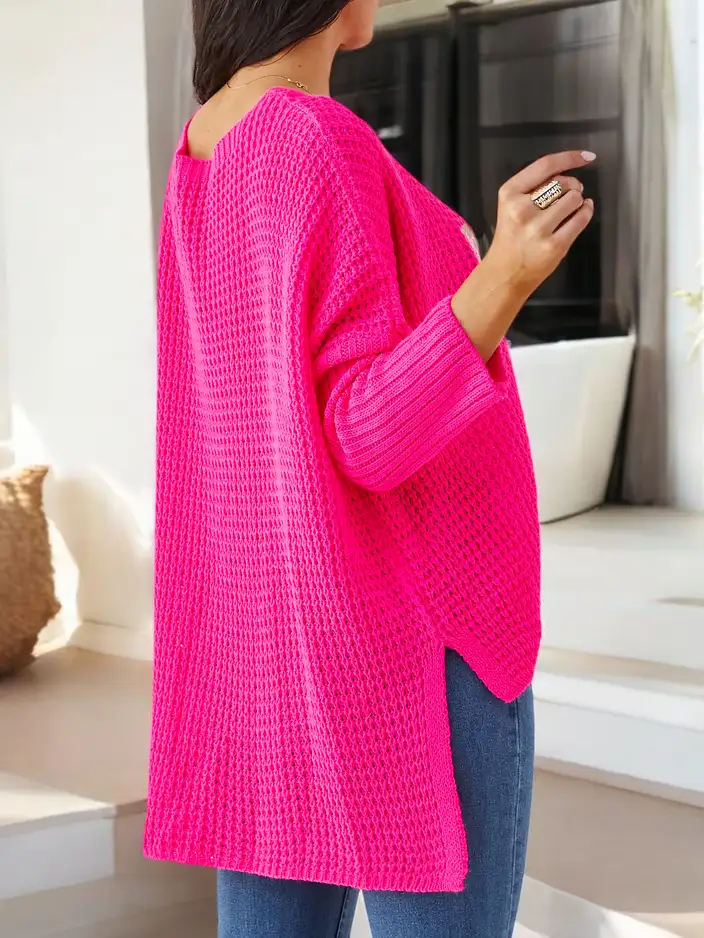 Роялфешън акрилен дамски плетен пуловер с надписи