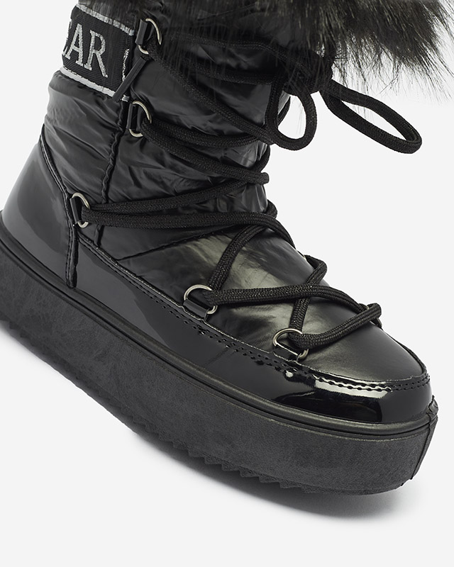 Черни детски обувки a'la с косъм Asika - Обувки