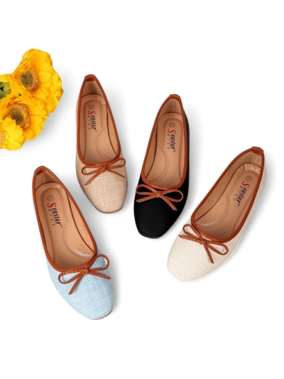 Royalfashion Дамски балерини с блестящи елементи и панделка Aramie