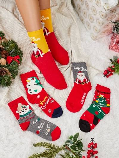Дълги дамски чорапи за празници Royalfashion 5/опаковка