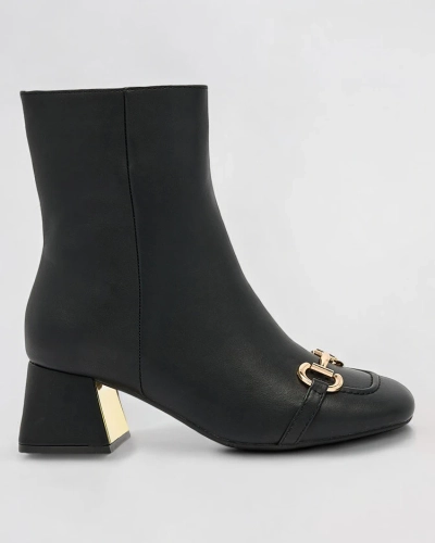 Royalfashion Черни дамски ботуши с нисък ток Referra