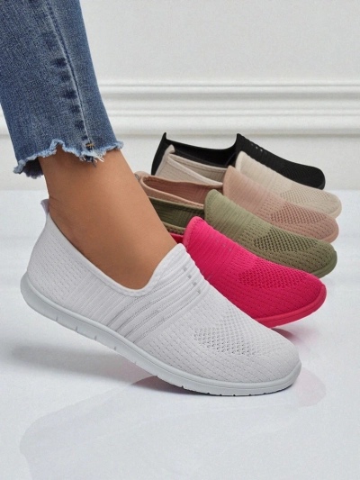 Дамски бели слипони от плат Callisto - леки обувки за пролетта и лятото