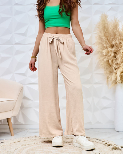 Royalfashion Дамски широки панталони от плат