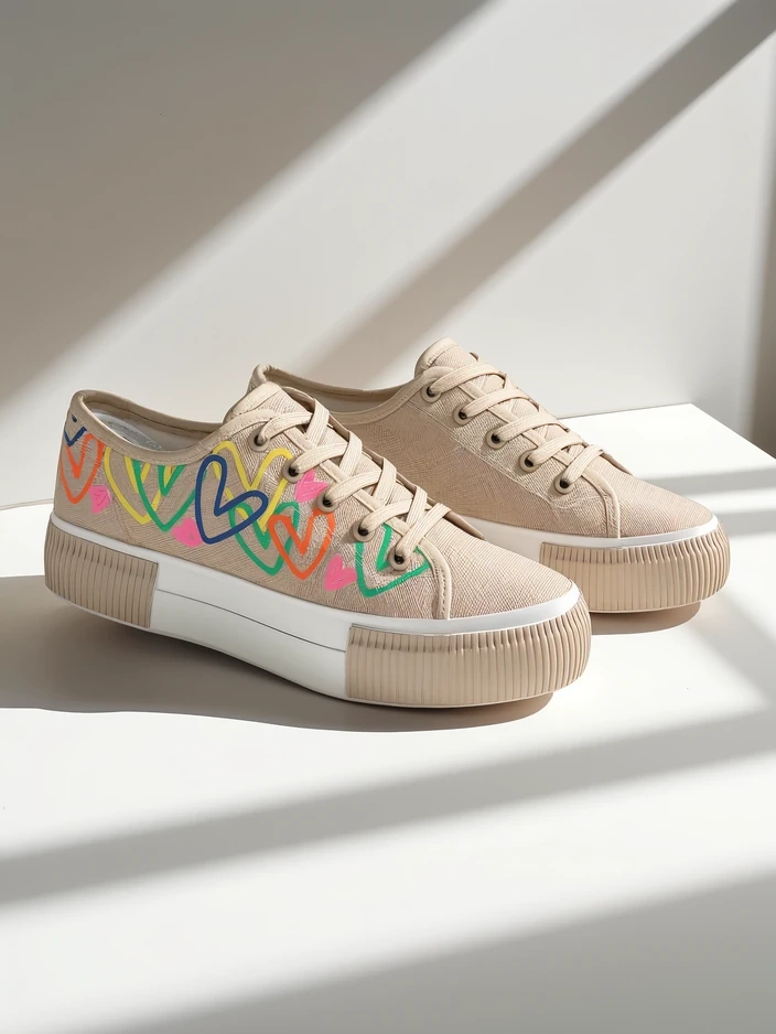 Royalfashion Женски маратонки с принт на сърца Sercess