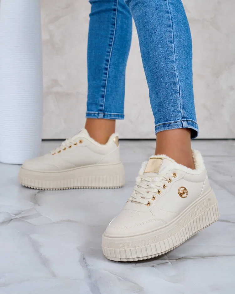 Royalfashion Затоплени дамски маратонки с кожа Sofi