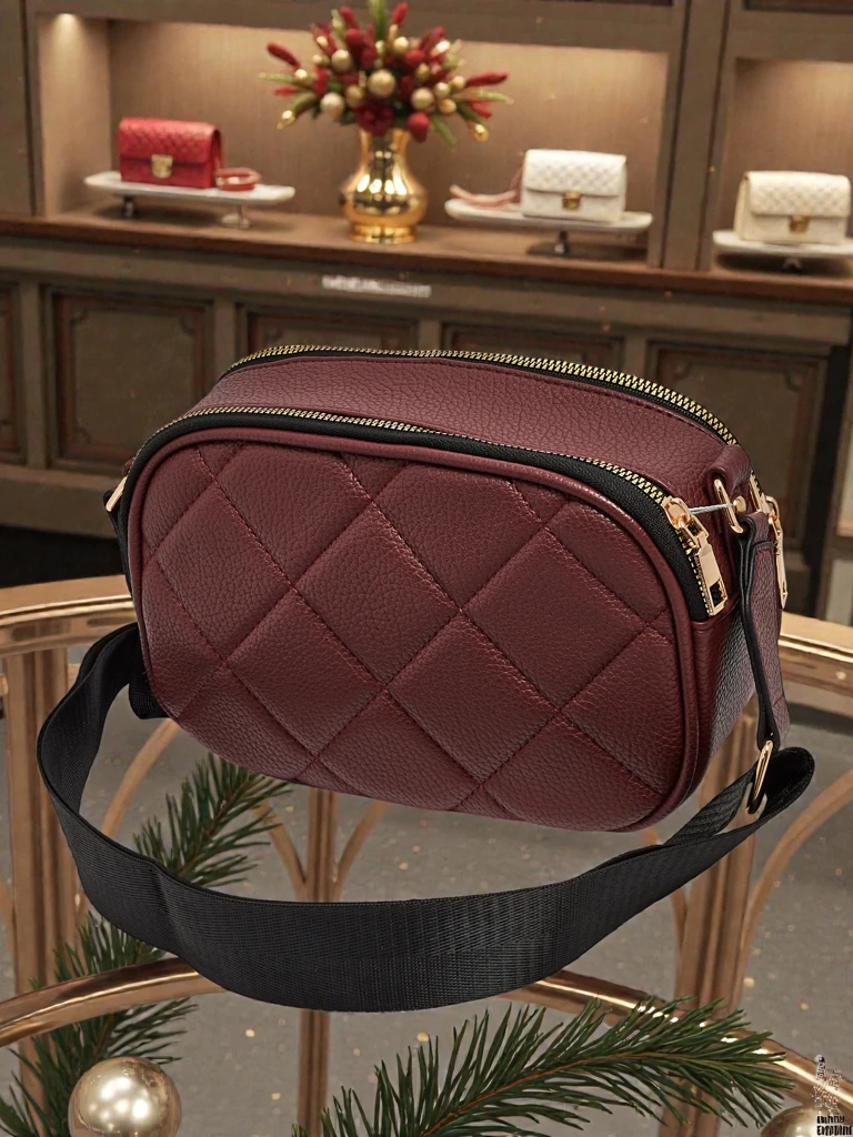 Малка дамска чанта от еко кожа Connere с капитониран ефект