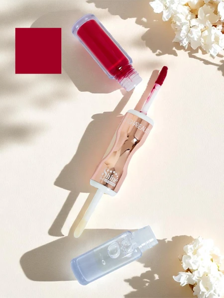 Червило и прозрачен гланц за устни 2-в-1 Russian Red