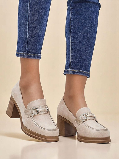 Royalfashion дамски лофери на масивен ток Apareus