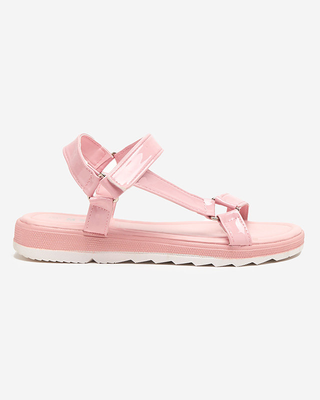 Różowe damskie płaskie sandały Hereris - Obuwie