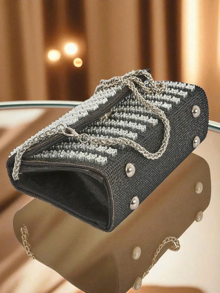 Royalfashion Дамска чанта клъч с цирконии Elira Dusk