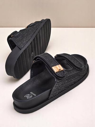 Royalfashion Дамски чехли с плетен дизайн Delibeli