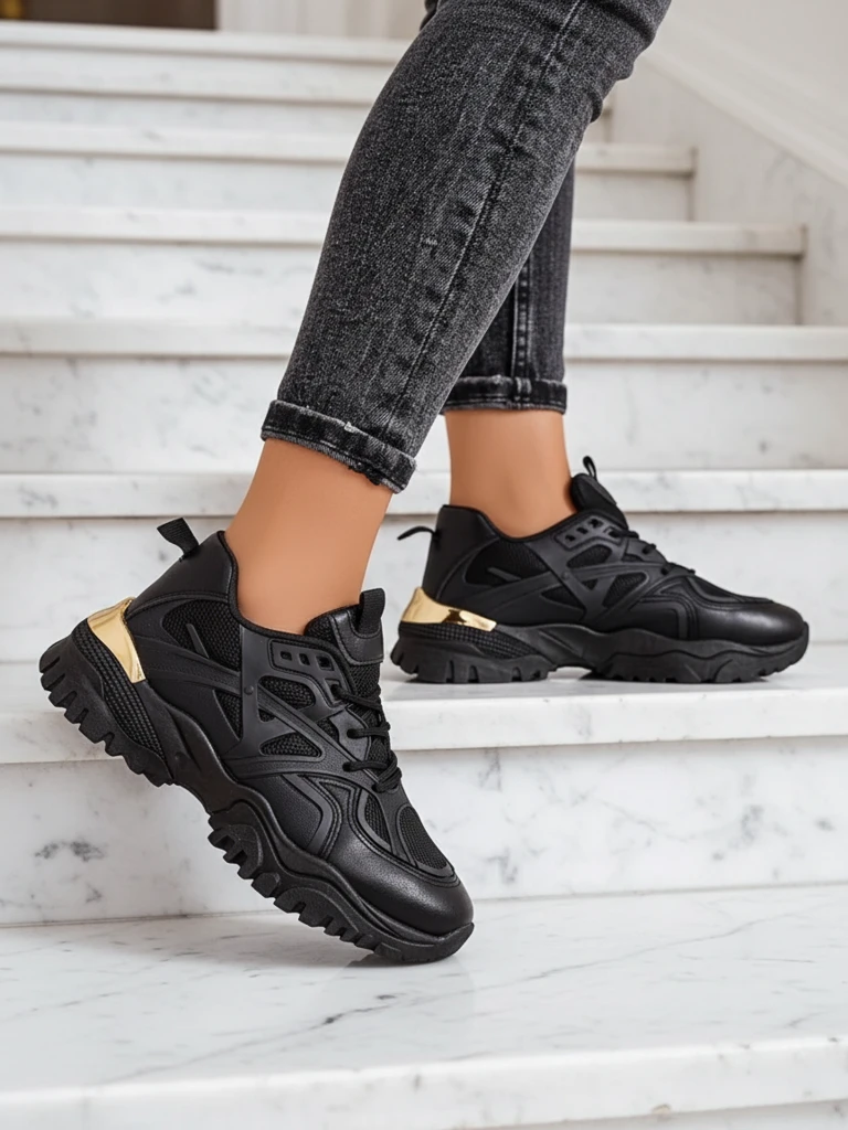 Stilosa Luma Черни Дамски Сникърси от Екологична Кожа