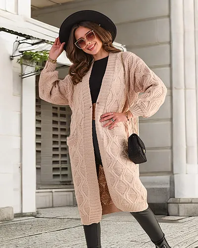 Ройалфешън Плетен дамски пончо пуловер