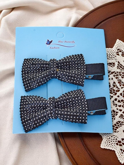 Royalfashion Комплект от 2 фиби за коса с панделки и камъни Isadora