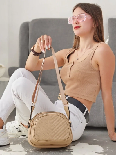 Royalfashion Малка Полукръгла Дамска Чанта, изработена от еко-кожа