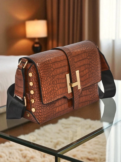 Royalfashion Лакирана малка дамска чанта от еко кожа Velia Crest