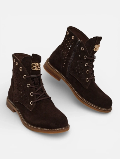 Ажурни дамски боти от естествена кожа Aurelias