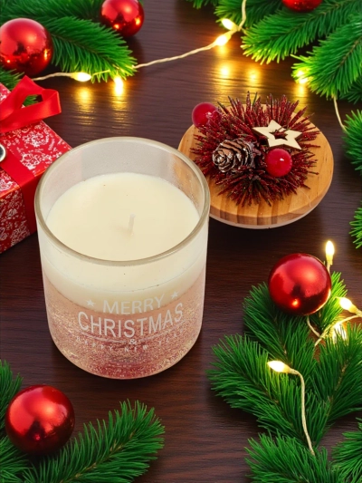 Коледна ароматна свещ Merry Christmas Happy New Year