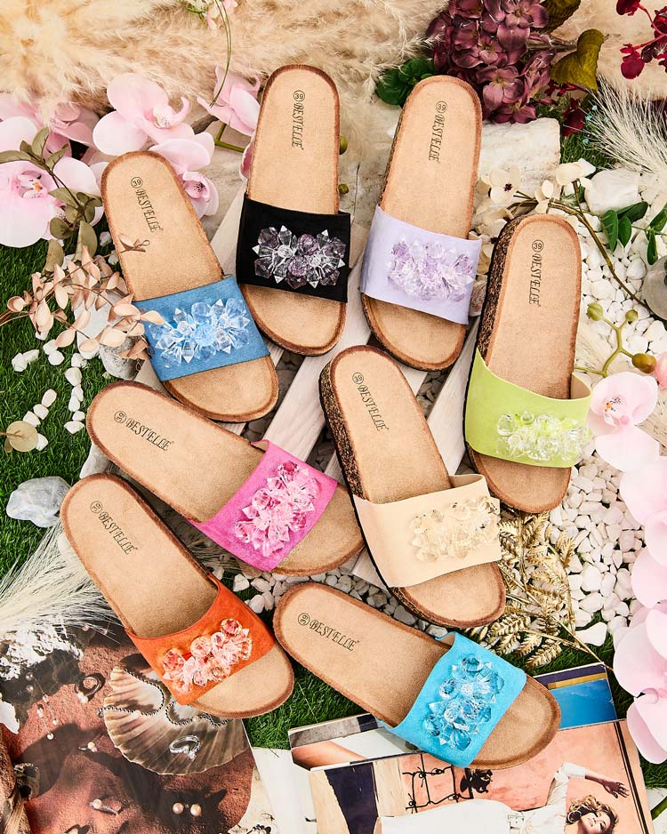 Royalfashion Дамски джапанки Villo с кристали