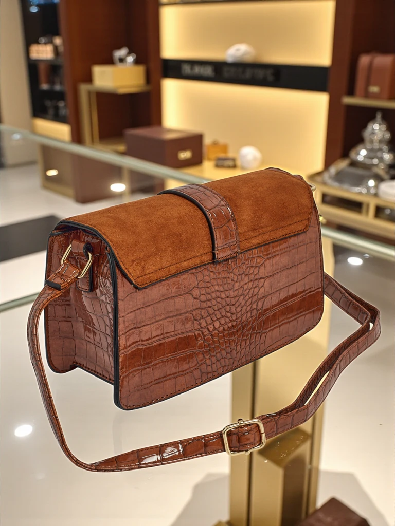 Лакирана малка дамска чанта от еко кожа Sable Mist