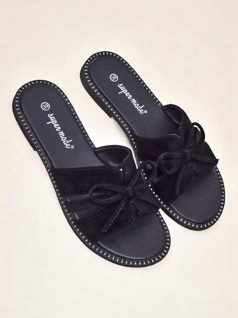 Royalfashion Дамски чехли с равна подметка и панделка Gerber