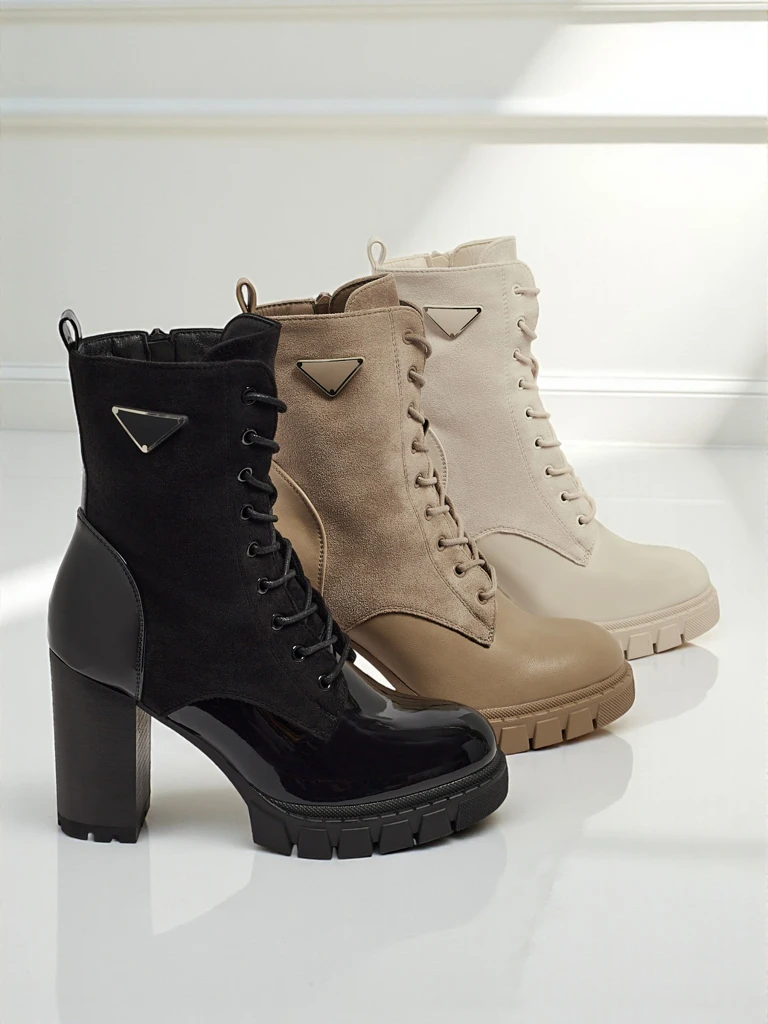 Дамски еко велурени боти на ток Event Bramble