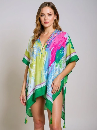 Дамско парео Royalfashion Callista цветно до коляното с V-образно деколте