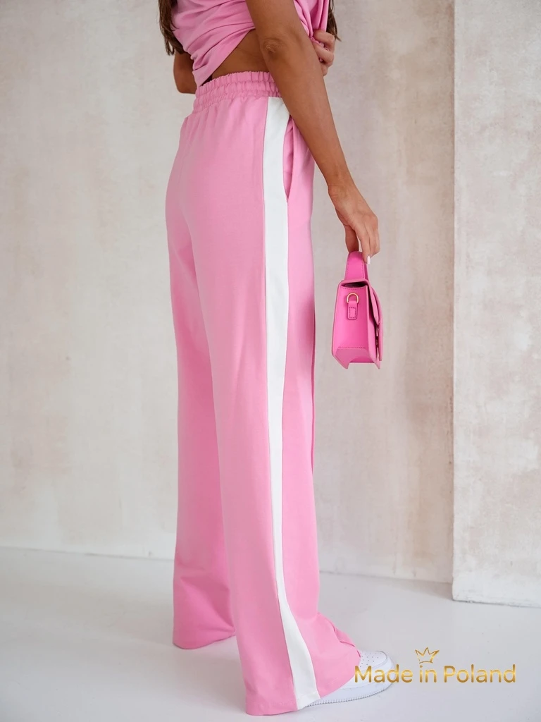 Aurora Rosa – Розов спортен комплект от памук с широк панталон