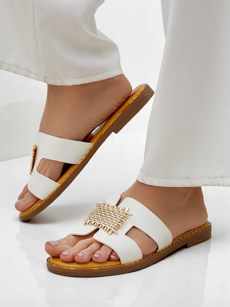 Royalfashion дамски слайдове с декорация Crattes