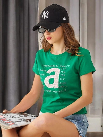 Royalfashion Дамска памучна тениска Комбинация от качества