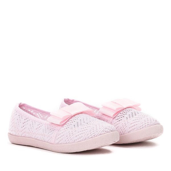 Różowe dziewczęce tenisówki typu slip on Tabbi - Obuwie