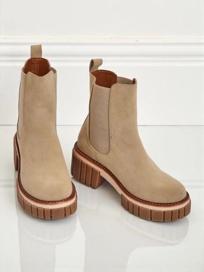 Боти до глезена на токче от еко набук Amber Walk